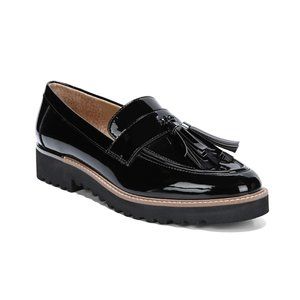 Franco Sarto Carney Lug Sole Loafers - Black Faux Patent - FIT LIKE SZ 9
